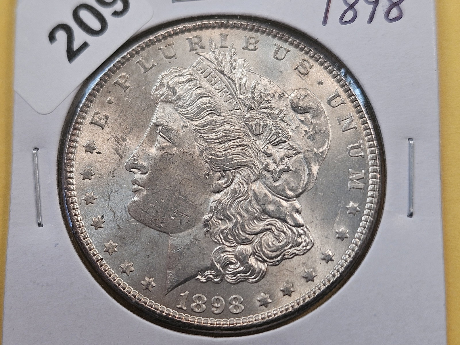 Brilliant About Uncirculated Plus 1898 Morgan Silver Dollar (1 of 4)