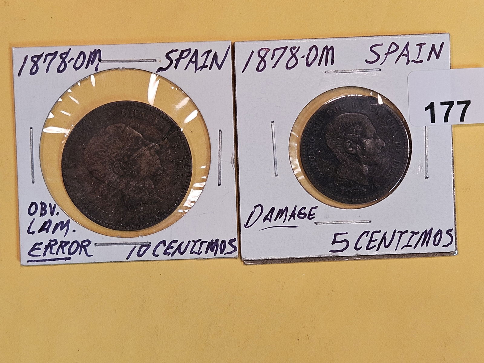 Two better date Spain coins from 1878 (1 of 5)