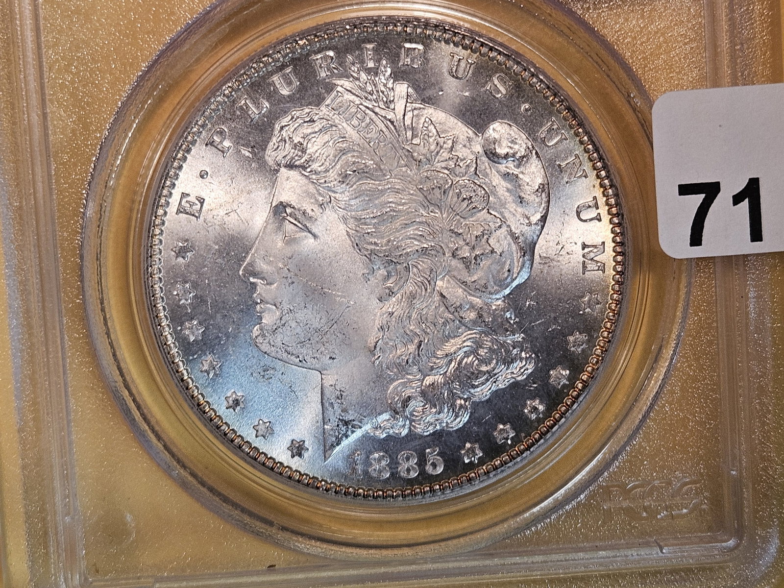 PCGS 1885 Morgan Dollar in Mint State 63 (1 of 4)