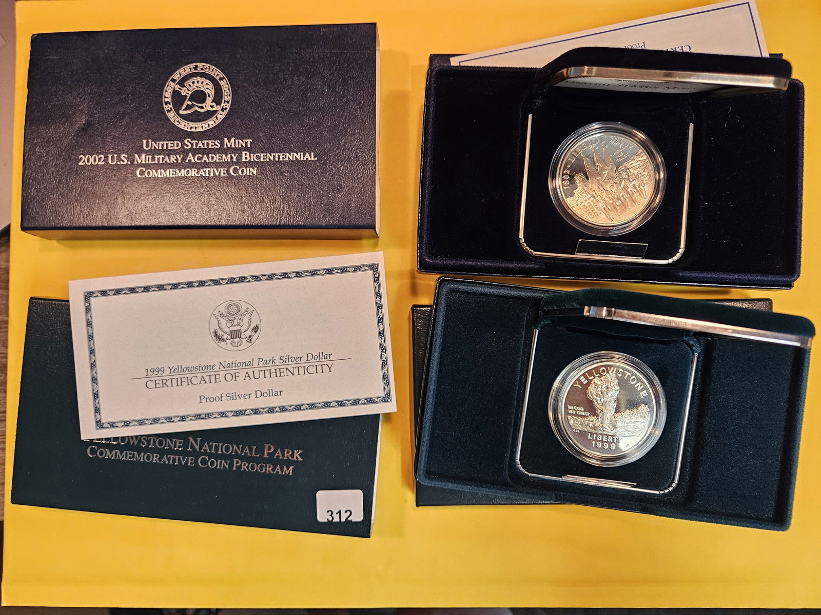 Two Proof Commemorative silver Dollars (1 of 3)