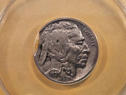 MINT ERROR! ANACS 1935 Buffalo Nickel in Extra Fine - 40: Major Curved Clip! Weight 4.80 grams