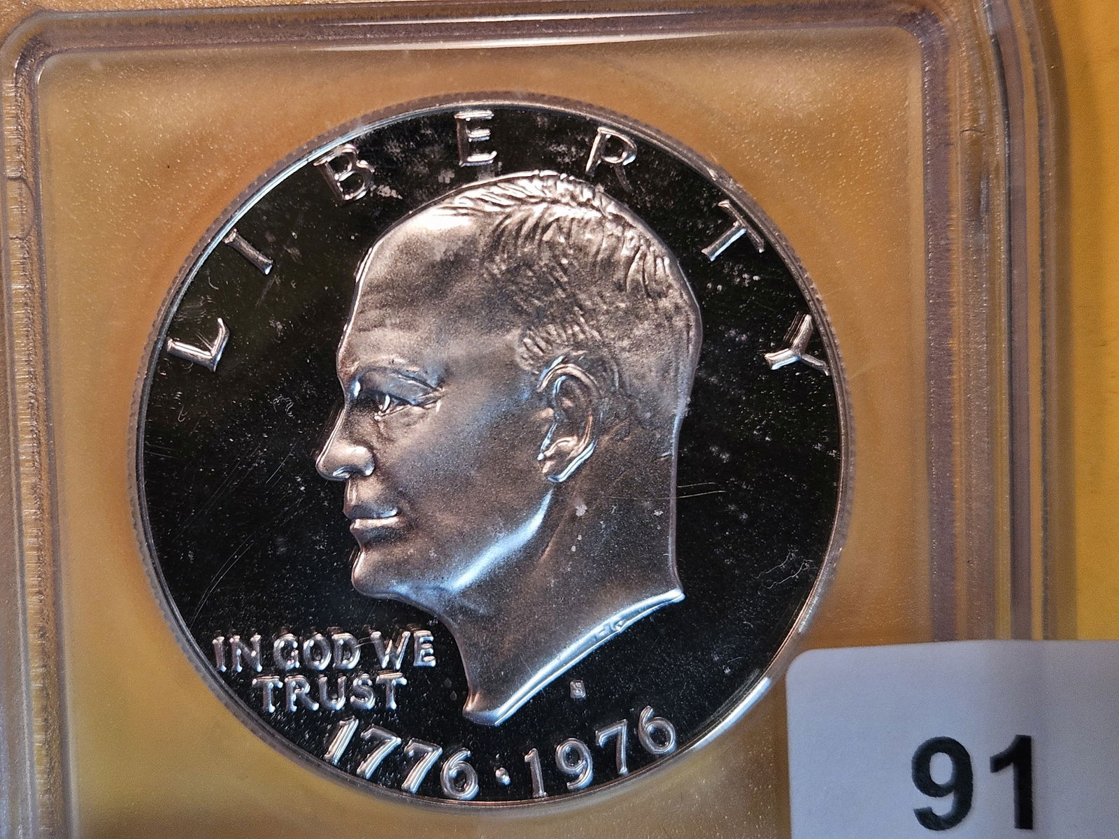 Near-Perfect ICG 1976-S SILVER Eisenhower Dollar in Proof 69 Plus Deep Cameo (1 of 3)
