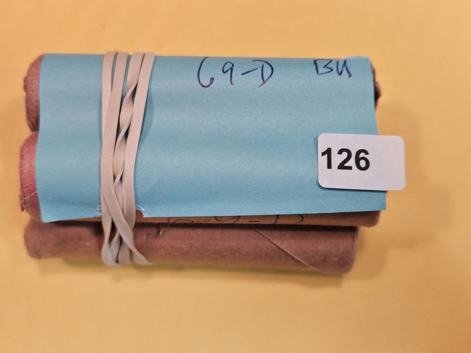 Four Brilliant Uncirculated rolls of 1969-D Lincoln Cents (1 of 2)