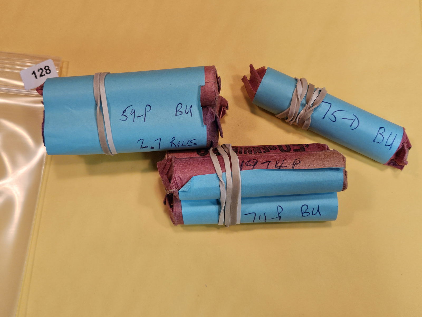 Seven Brilliant Uncirculated rolls of Lincoln Cents (1 of 1)