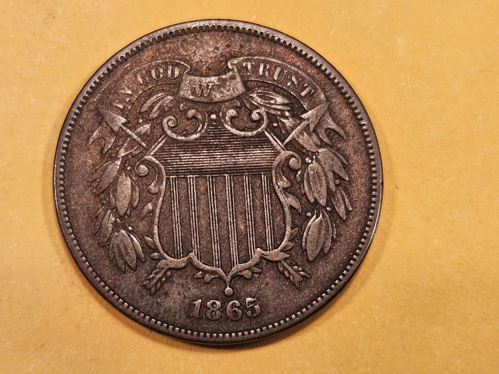 1865 Two Cent piece in Very Fine plus (1 of 5)
