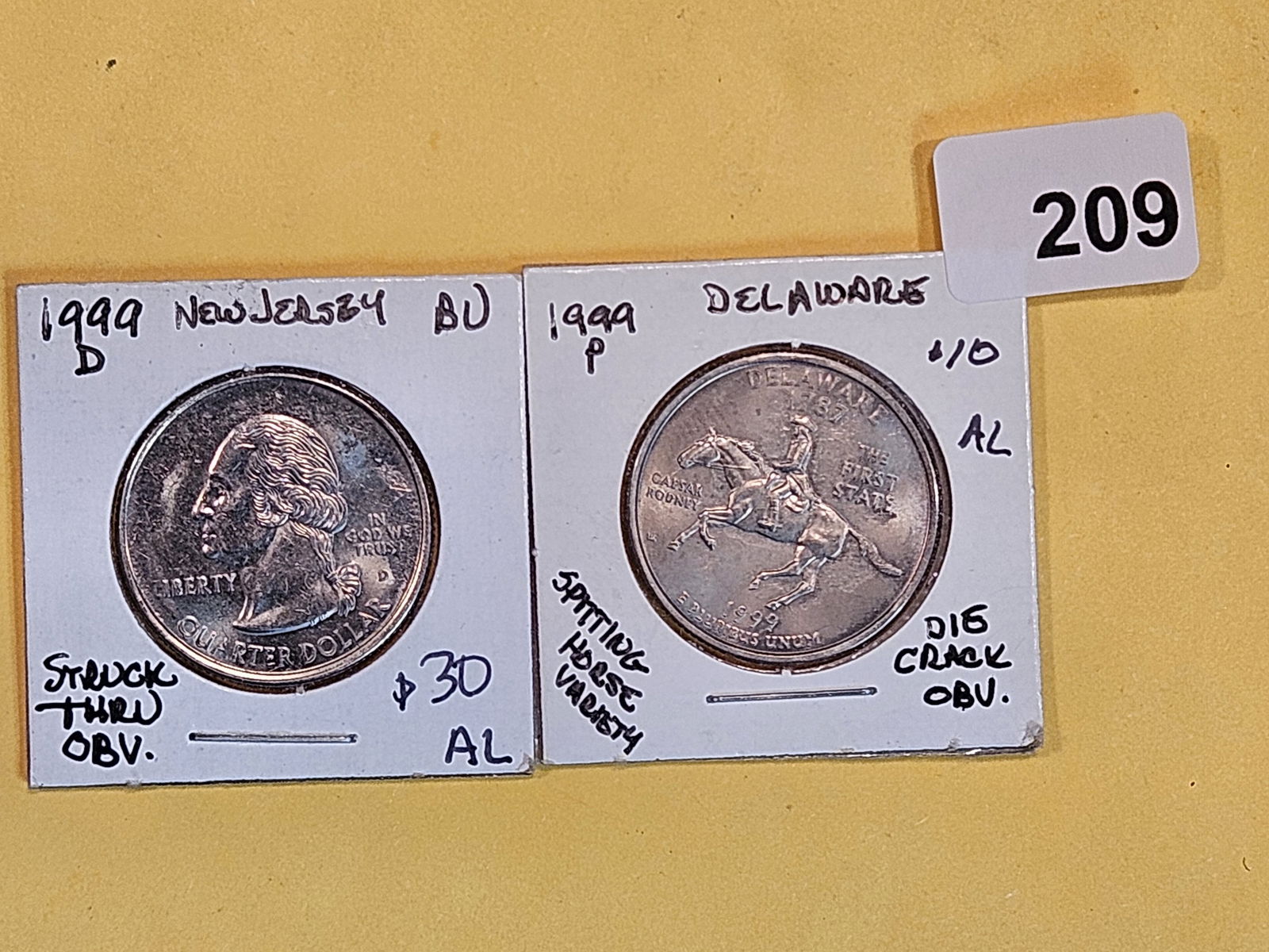 ERRORS! Two 1999 Washington Quarters (1 of 6)