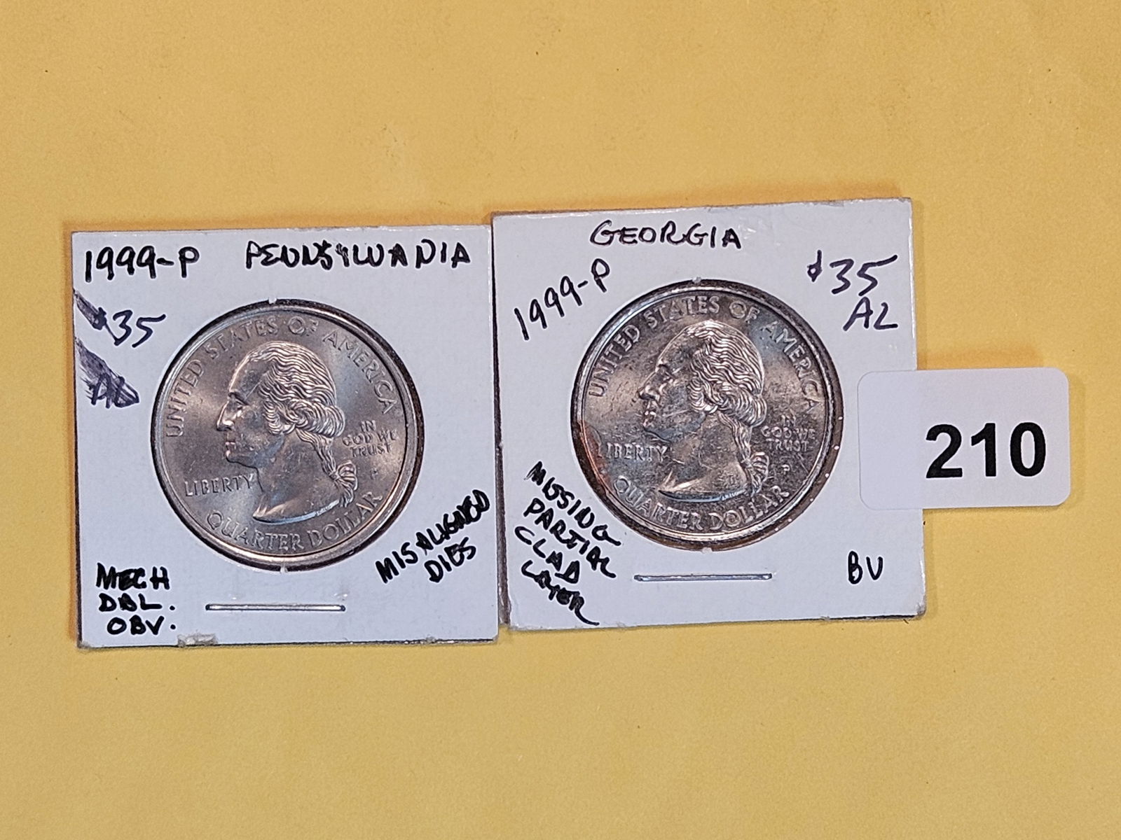 ERRORS! Two 1999 Washington Quarters (1 of 6)