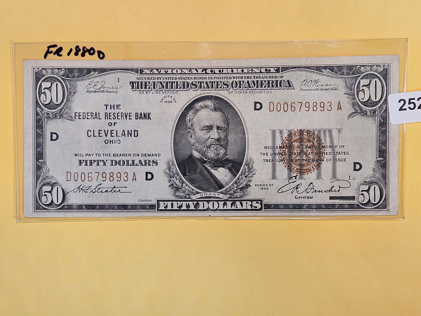 Series of 1929 Fifty Dollar National Currency in Extra Fine plus (1 of 2)