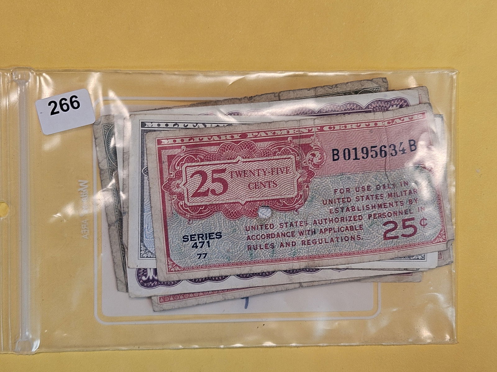 Mix of twelve Military Payment Certificates (1 of 2)