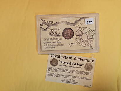 Shipwreck coin! 1808 East India Company 10 cash: From the Admiral Gardner Shipwreck