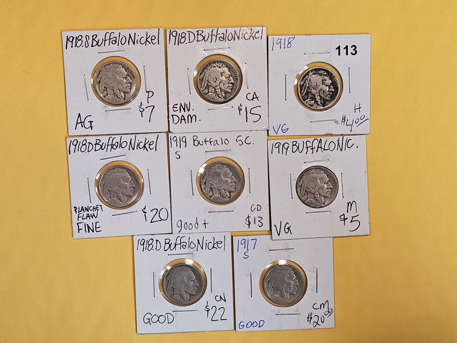 Eight mixed Buffalo Nickels (1 of 7)