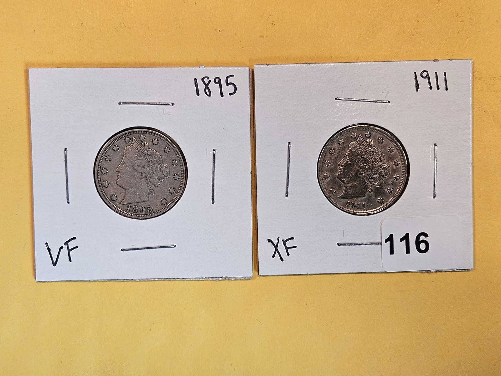 Two little better Liberty "V" Nickels (1 of 5)