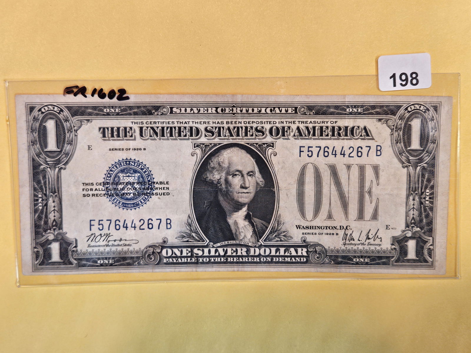 Series of 1928-B One Dollar Silver Certificate in Very Fine plus (1 of 2)