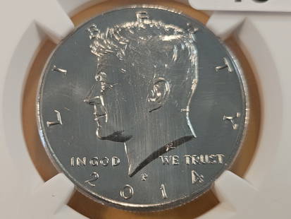 NGC 2014 Kennedy Half Dollar in Specimen 67: Inaugural Release Holder