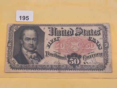 Series 1875 United States Fifty Cent Fractional Currency Note: Looks VF Plus