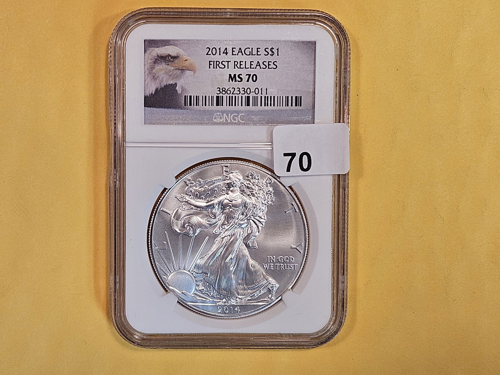 PERFECT! NGC 2014 American Silver eagle in Mint State 70 (1 of 2)