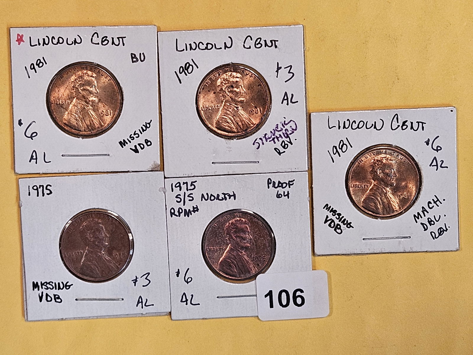 MINT ERRORS! Six Lincoln Memorial Cents (1 of 5)