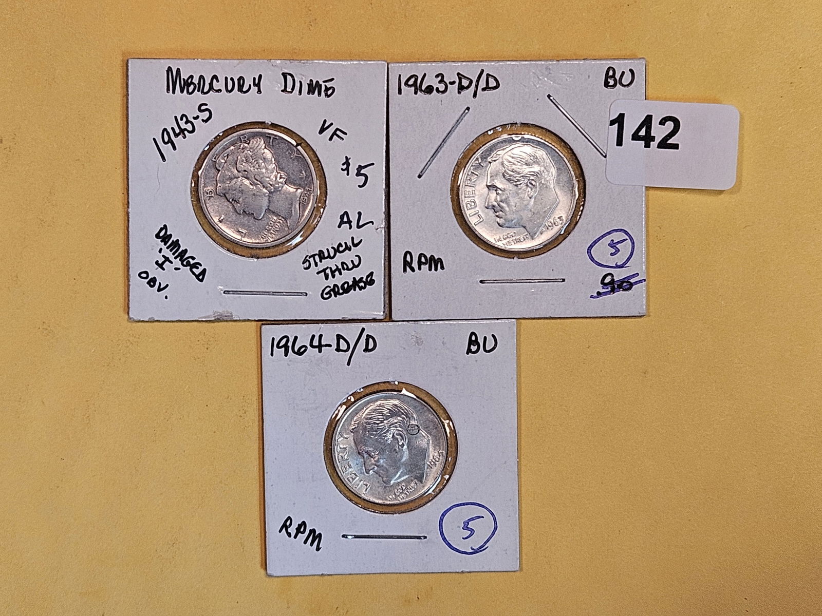 MINT ERRORS! Three silver dimes (1 of 7)