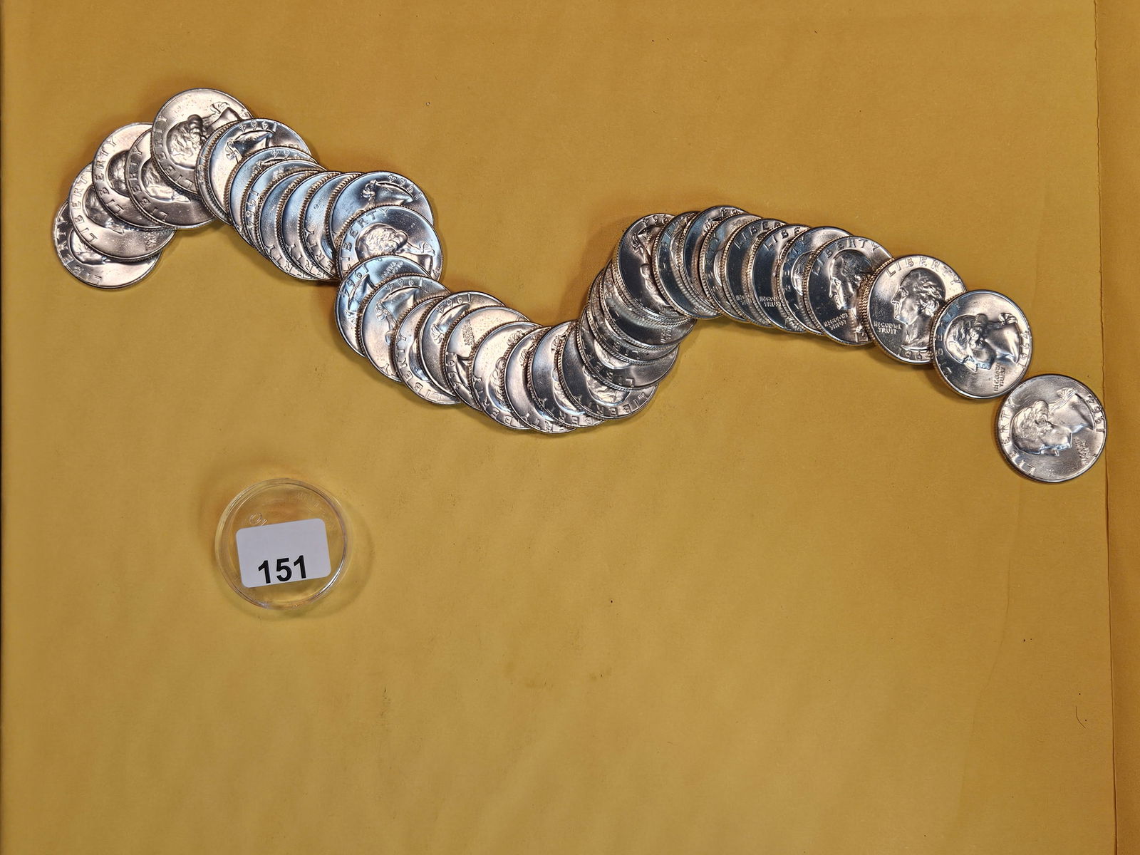 FULL ROLL! GEM Brilliant Uncirculated silver Washington Quarters (1 of 4)