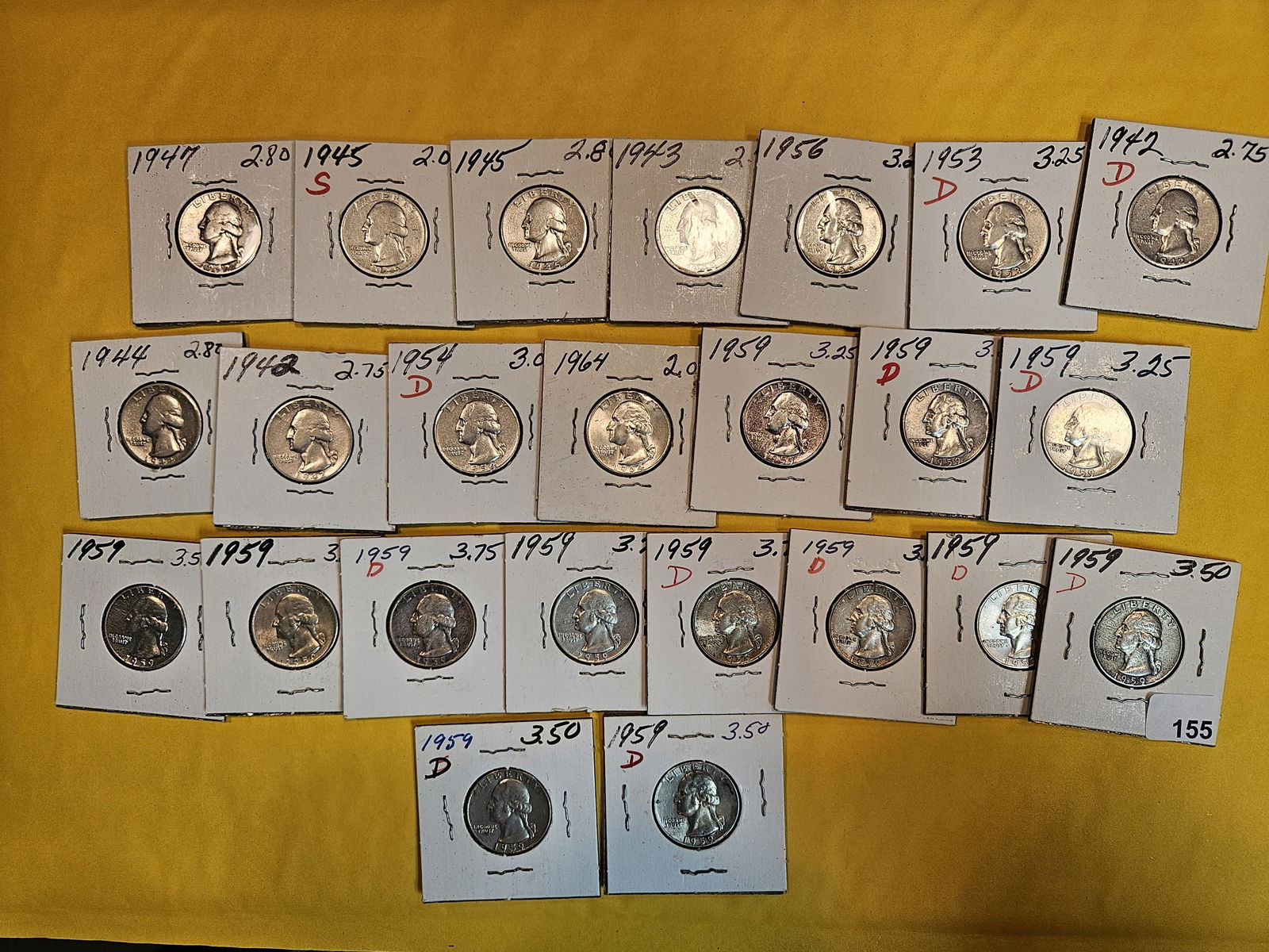 Twenty-four mixed silver Washington Quarters (1 of 7)
