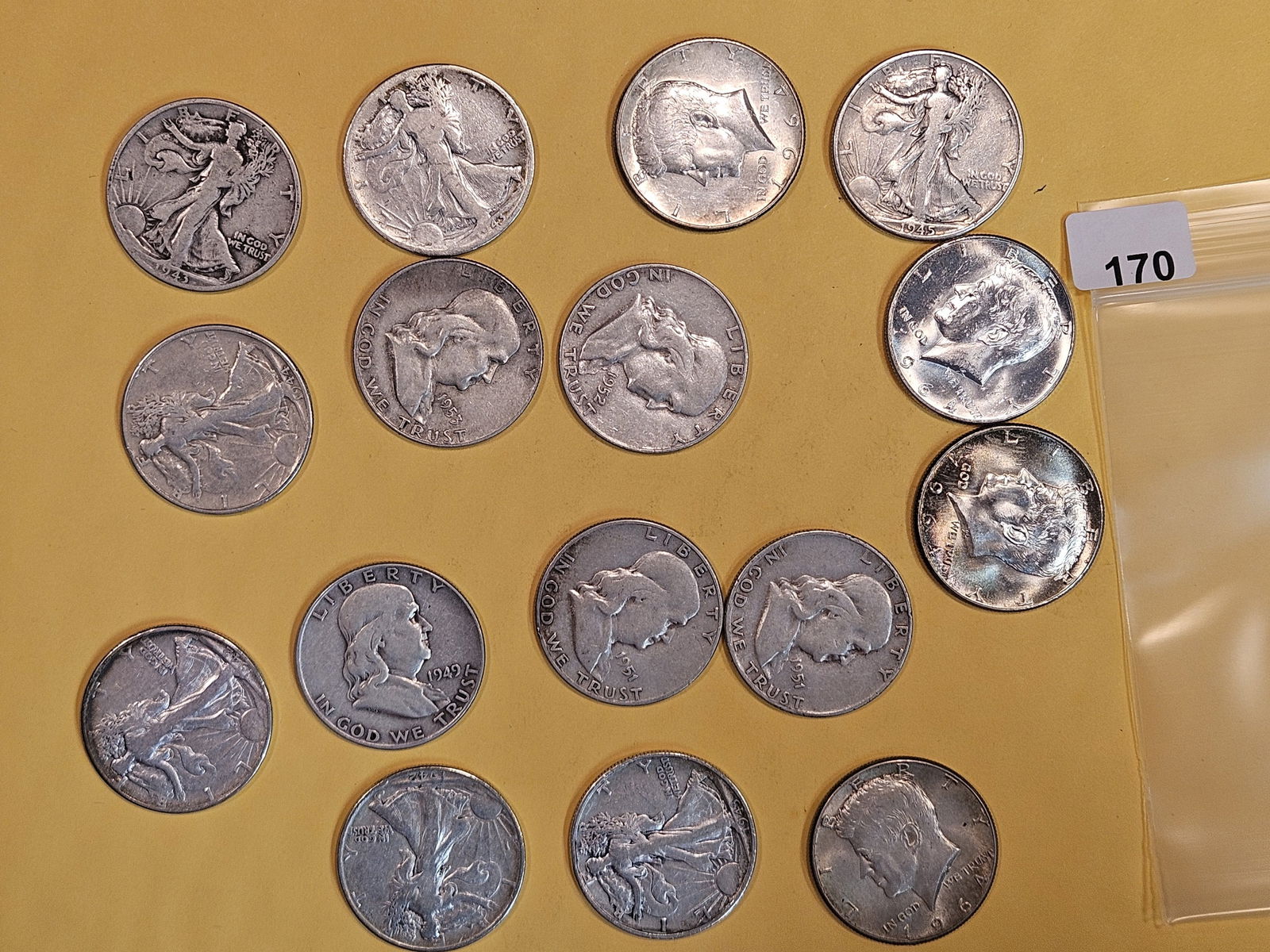 Sixteen mixed silver Half Dollars (1 of 2)