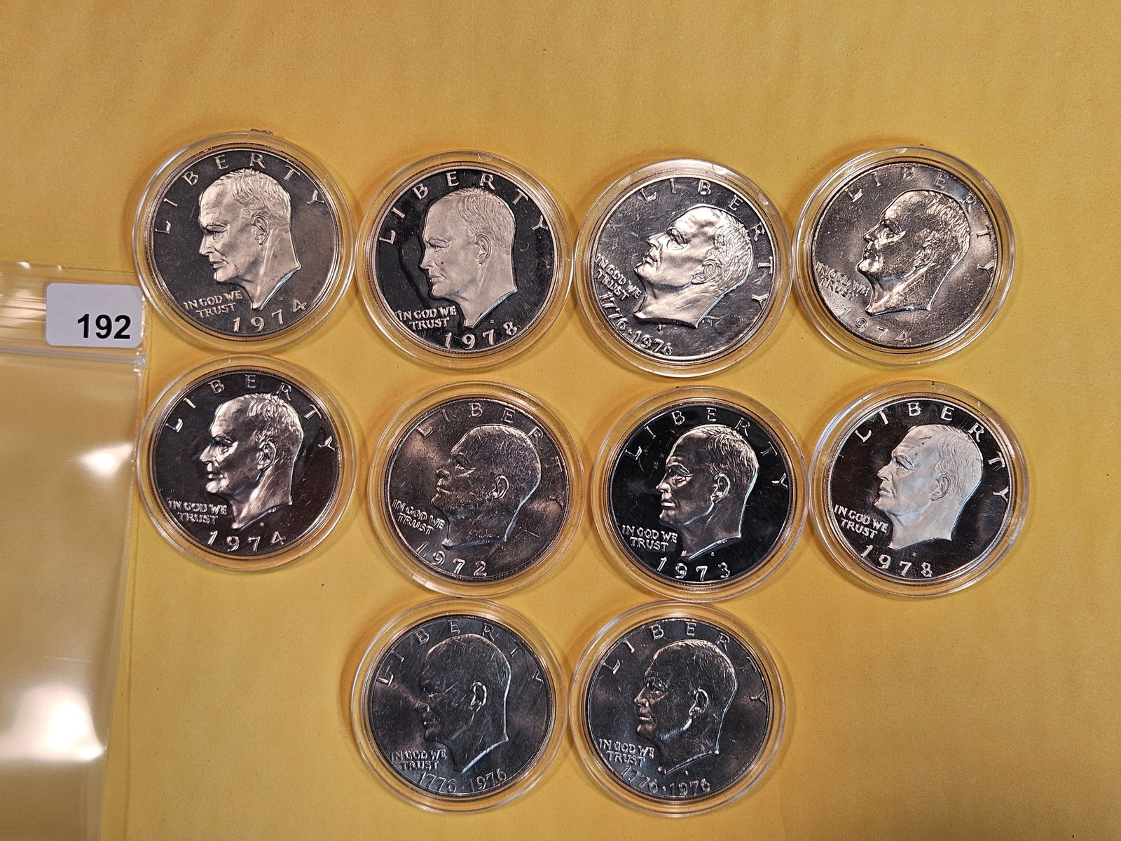 Ten Brilliant Uncirculated and Proof Eisenhower Dollars (1 of 2)