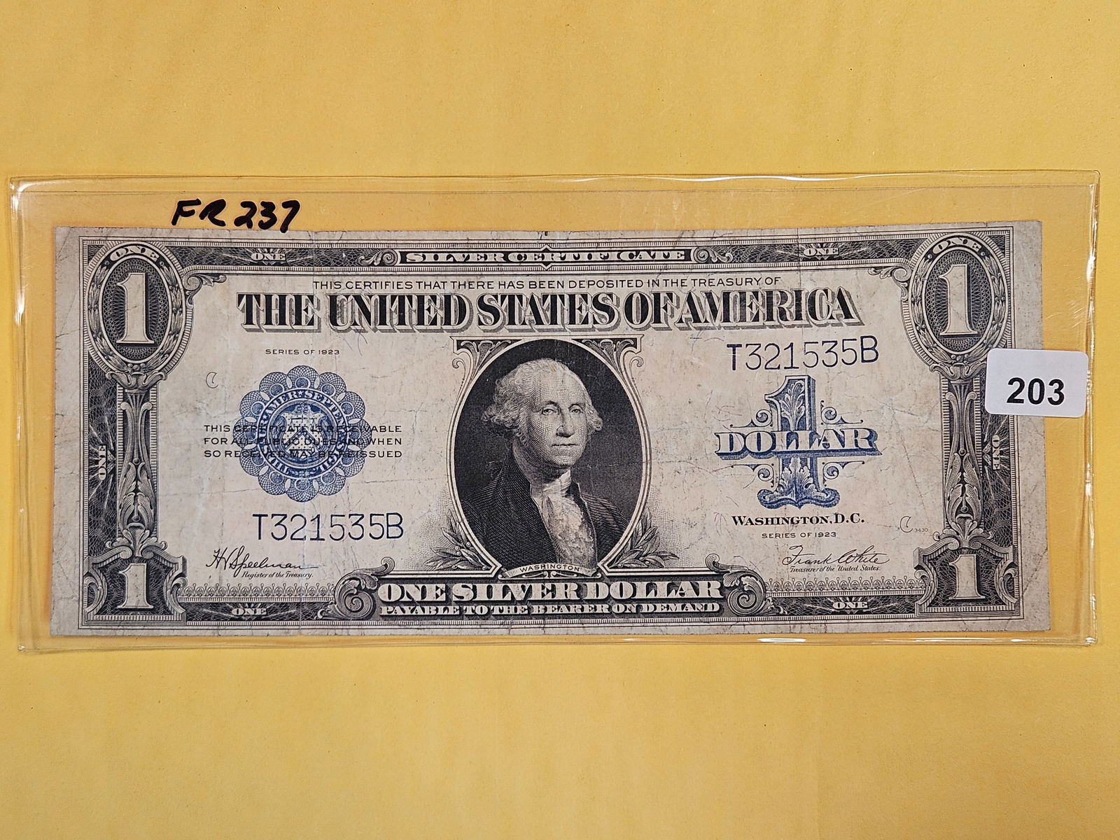 1923 Large Size One Dollar Silver Certificate (1 of 2)
