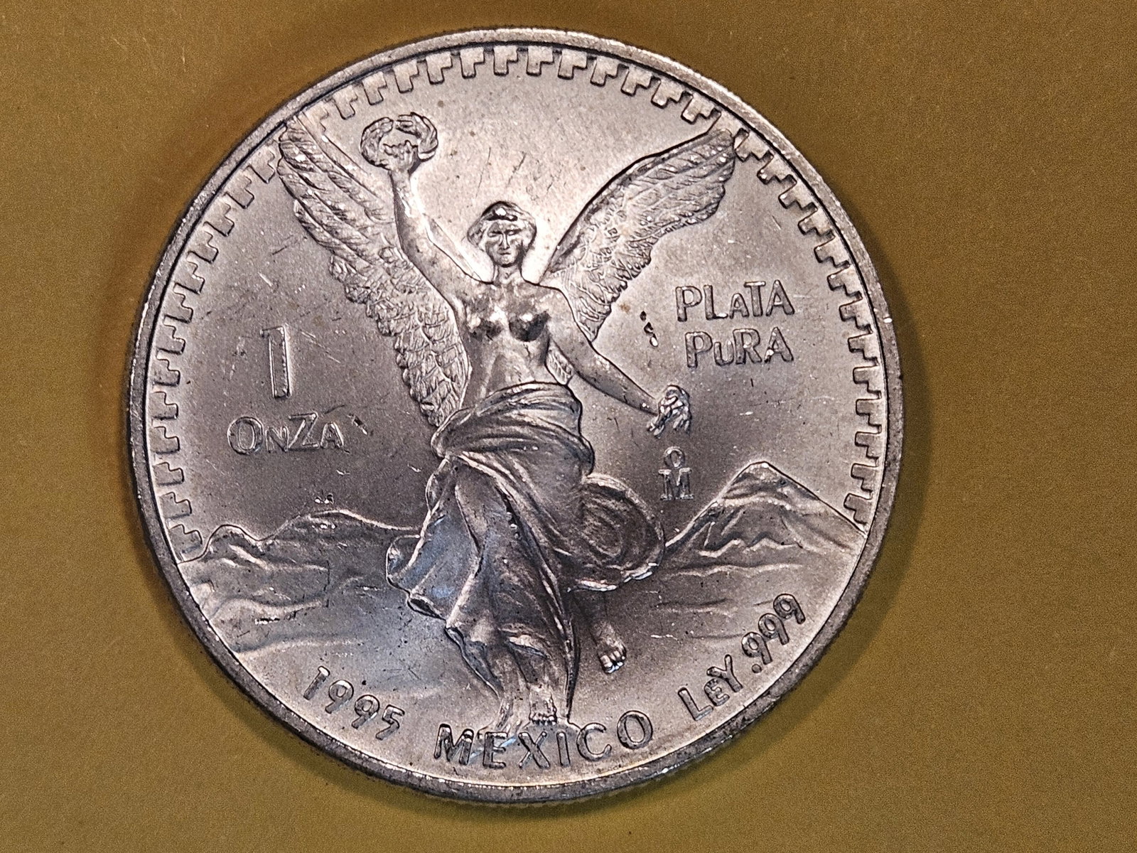 GEM Brilliant Uncirculated 1995 Mexico silver one Onza: Libertad