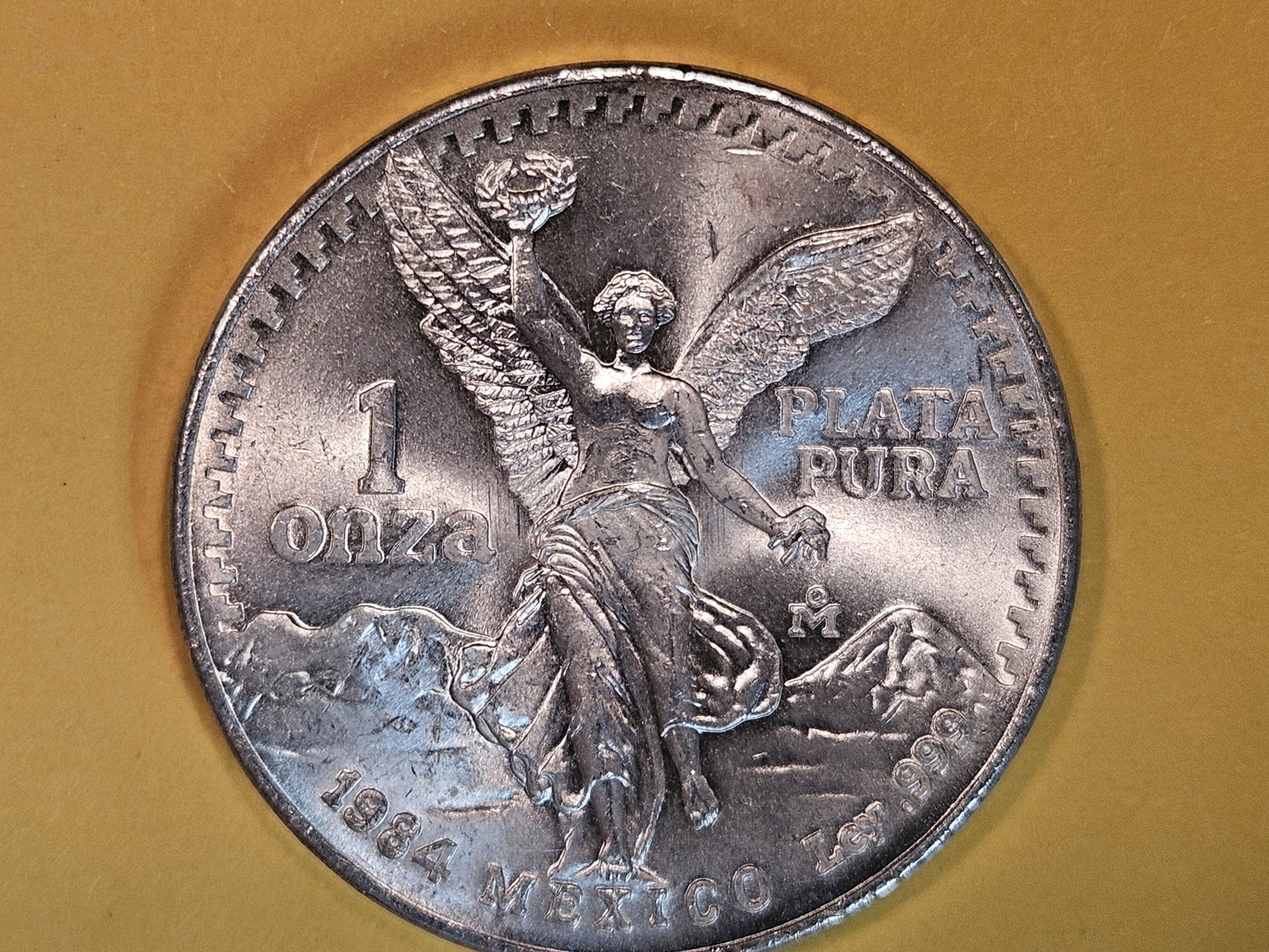 GEM Brilliant Uncirculated 1984 Mexico silver one Onza: Libertad