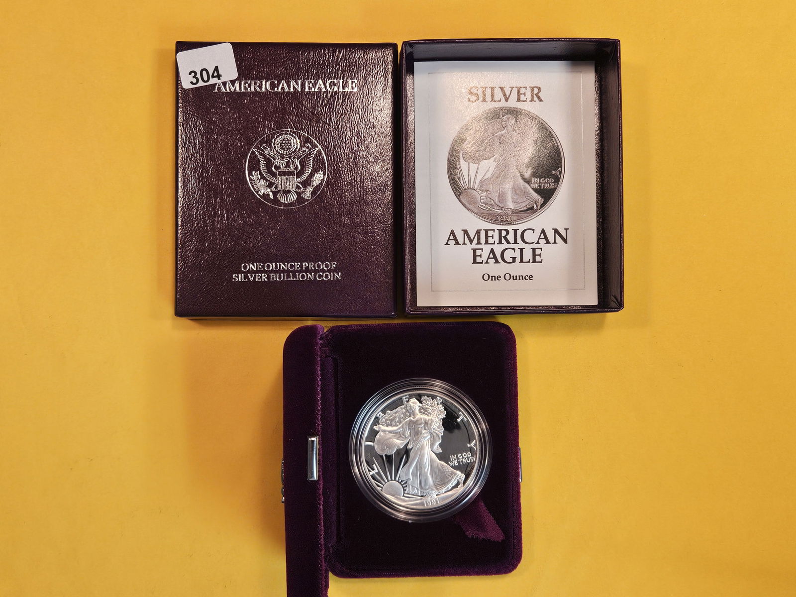 GEM Proof Deep Cameo 1991 American Silver Eagle (1 of 3)