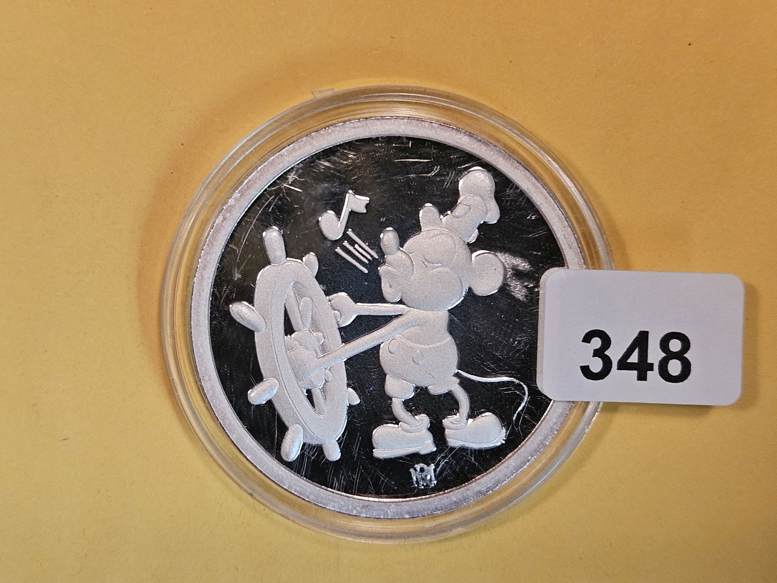 DISNEY SILVER! One Troy ounce .999 fine silver Proof art round (1 of 2)