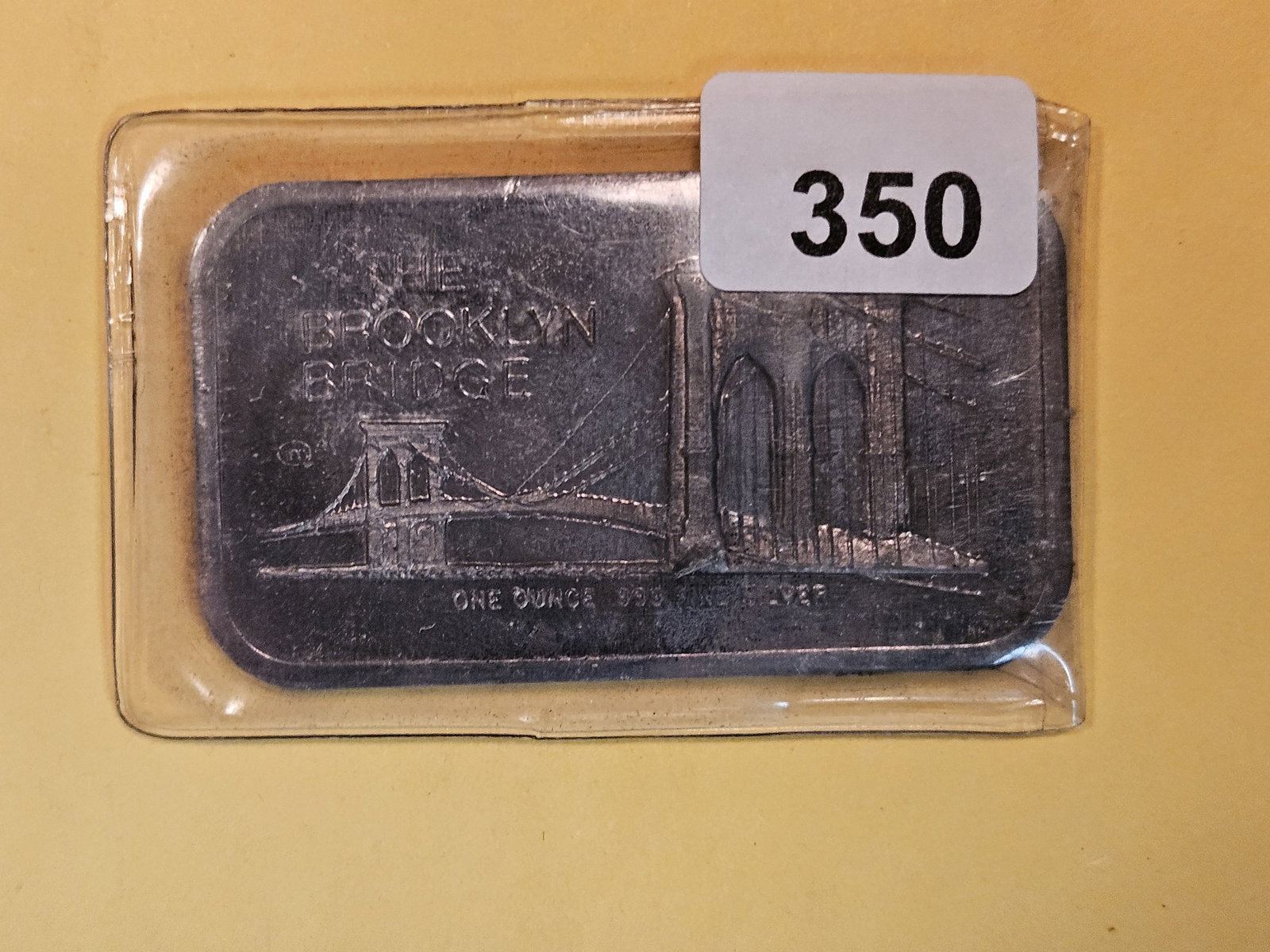 One Troy ounce .999 fine silver art bar: Brooklyn Bridge