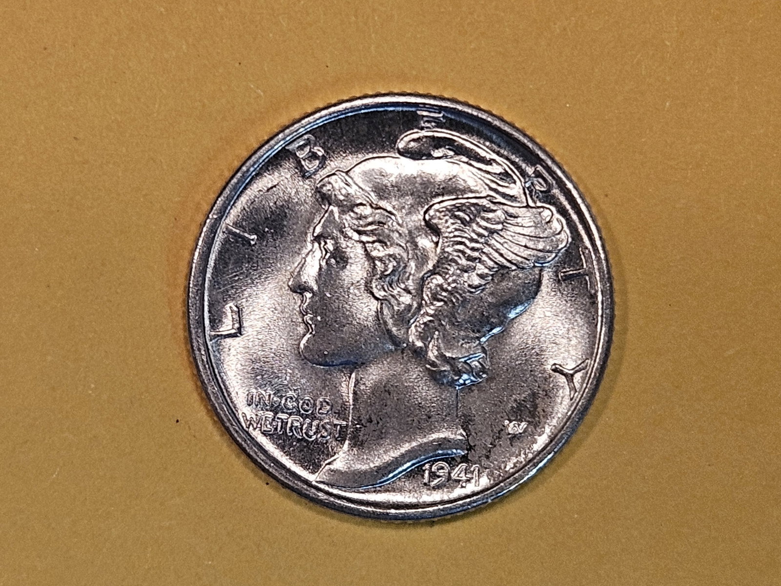 Very Choice Brilliant Uncirculated 1941-D Mercury Dime FSB (1 of 5)