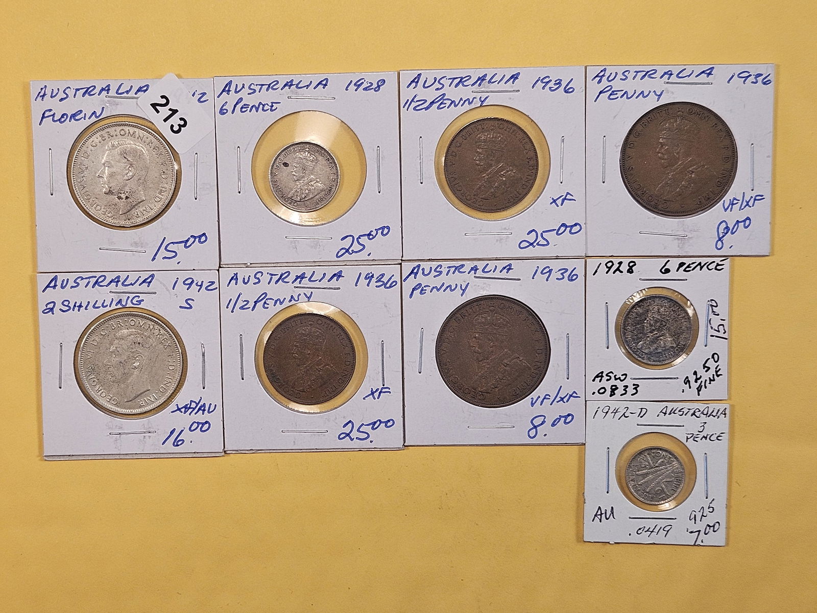 Nine Mixed World Coins from Australia (1 of 6)