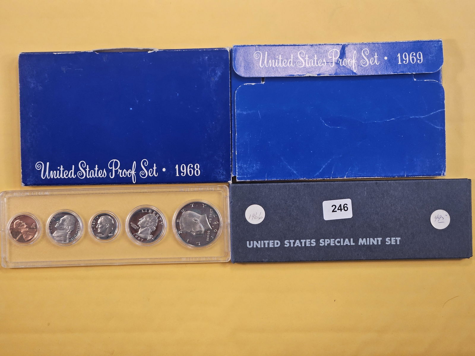 1966 Special Mint Set, two Silver Proof Sets and a 1997 Proof Set (1 of 2)