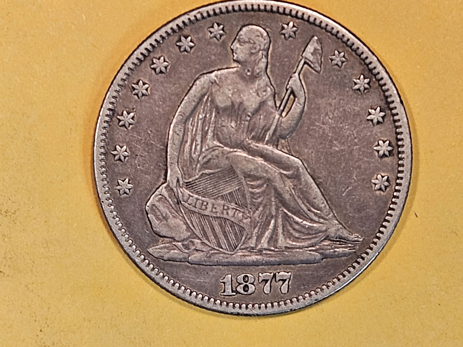 1877 Seated Liberty Half Dollar in Very Fine plus (1 of 6)