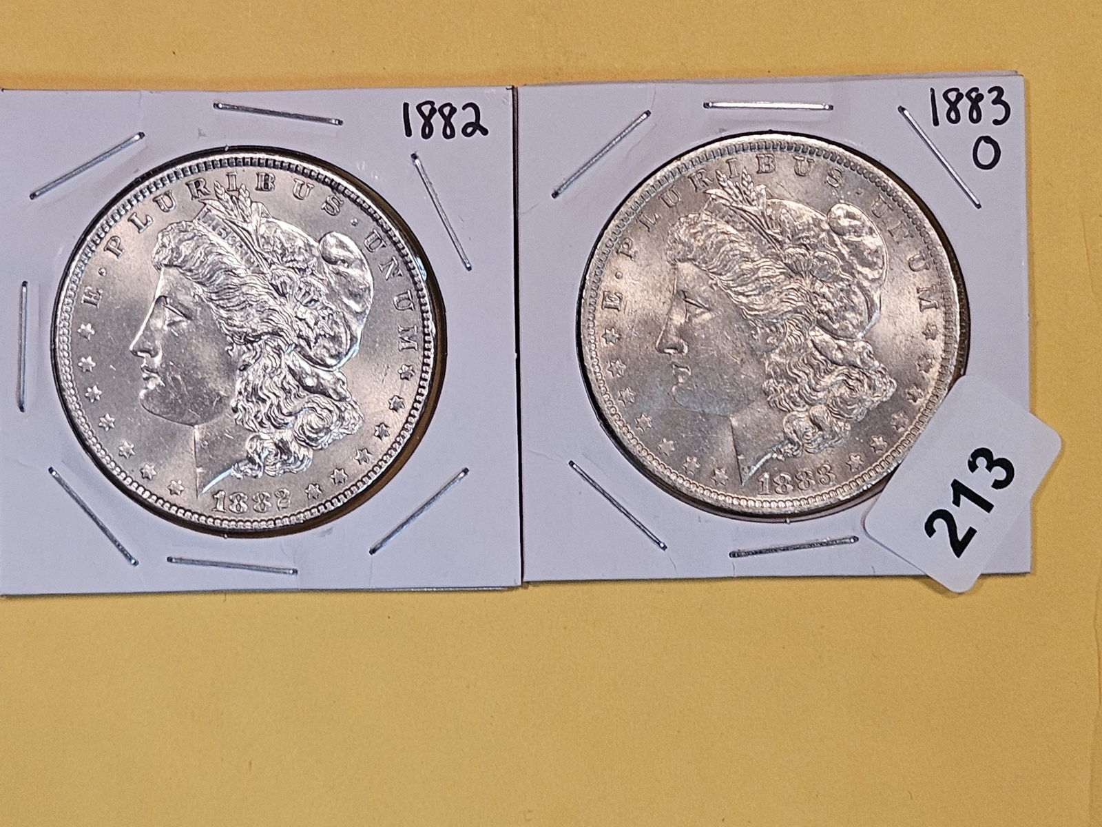Two Brilliant About Uncirculated plus Morgan Silver Dollars (1 of 3)