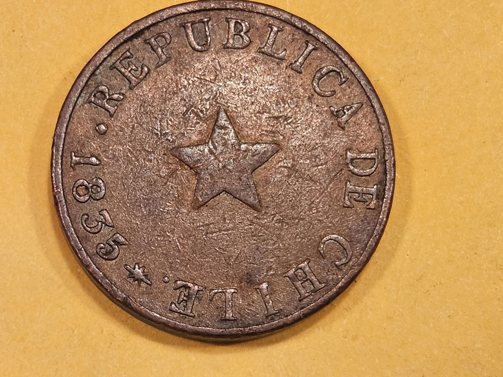 1835 Chile 1/2 centavo in Very Fine (1 of 3)