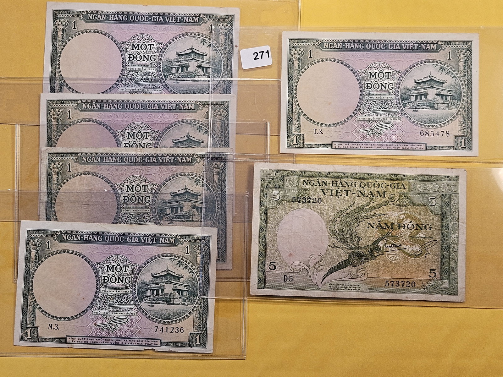 Six Circulated Vietnamese Notes (1 of 4)