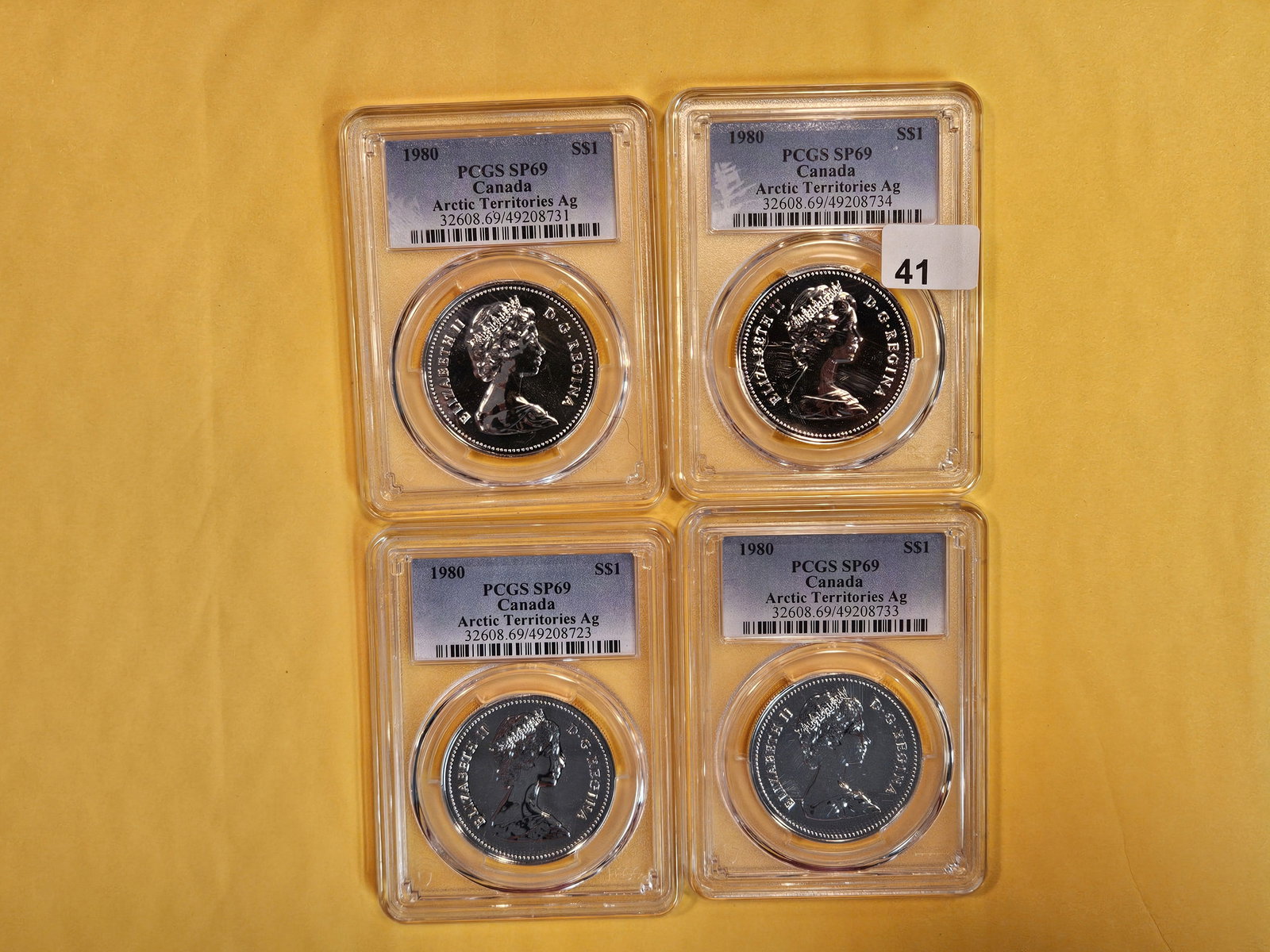 Four PCGS-graded Canada Silver Dollars in Specimen 69 (1 of 2)