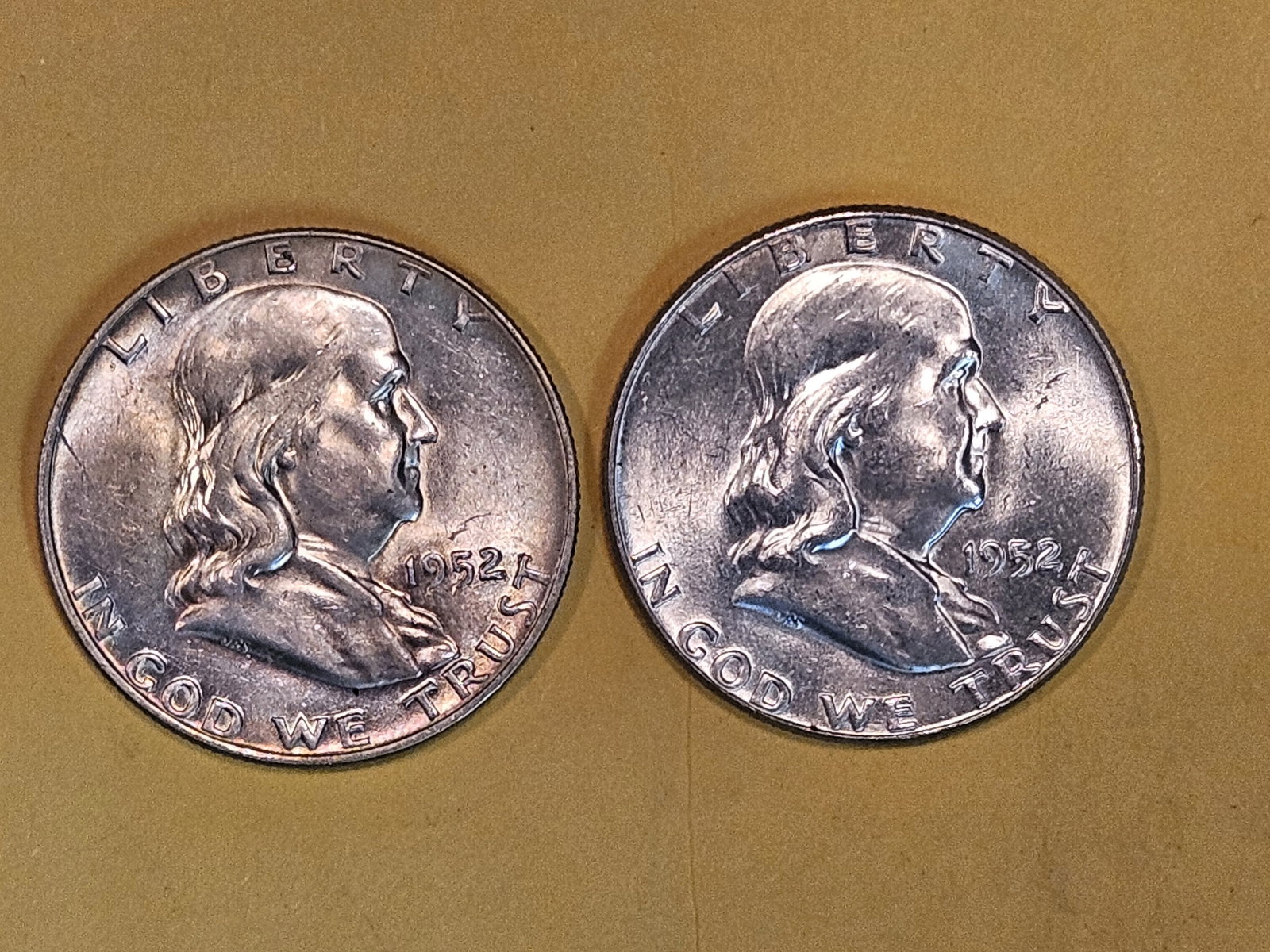 Two Choice Brilliant Uncirculated Franklin Half Dollars (1 of 6)