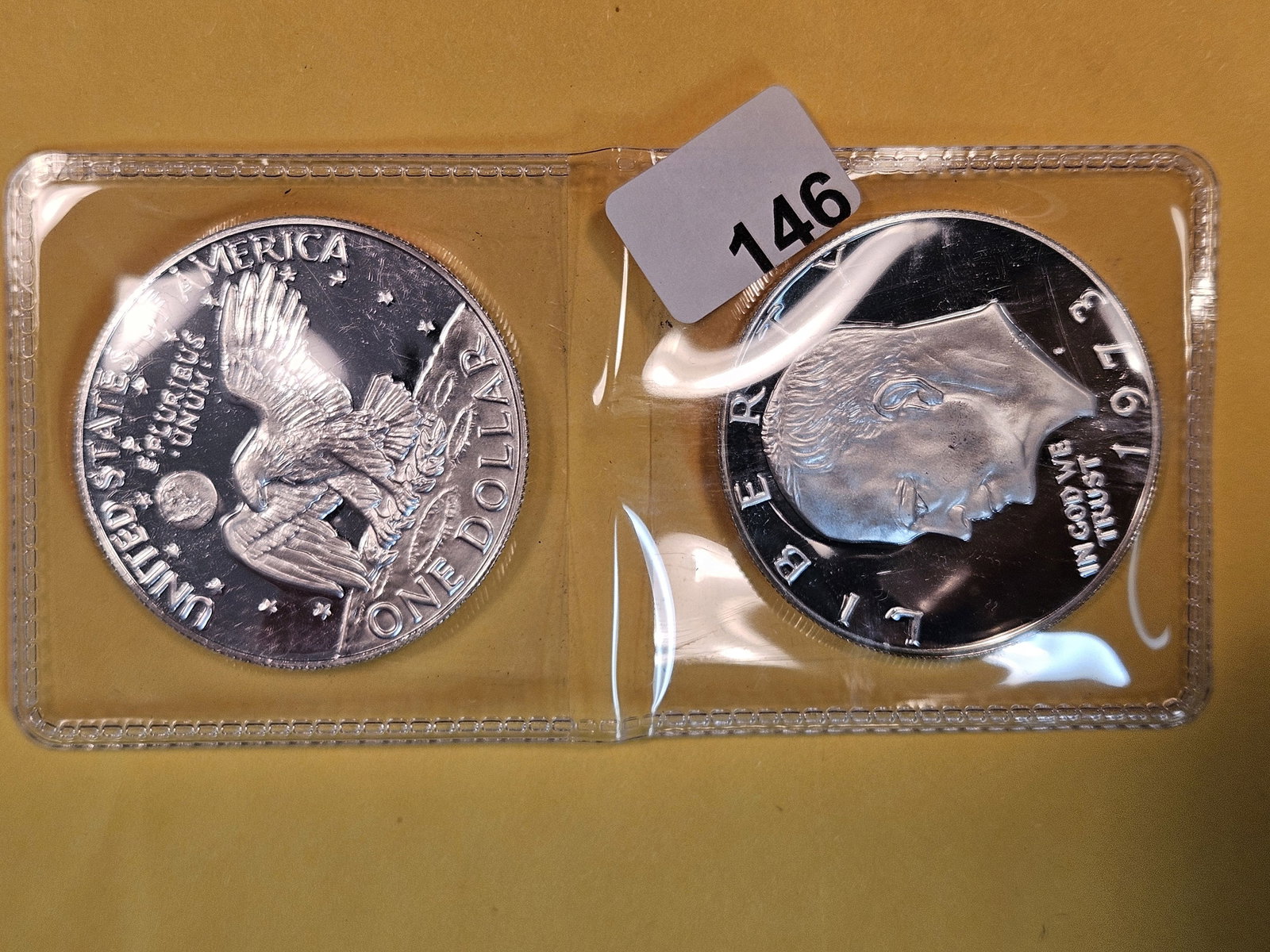 Two KEY DATE GEM Proof Deep Cameo 1973-S SILVER Eisenhower Dollars (1 of 2)