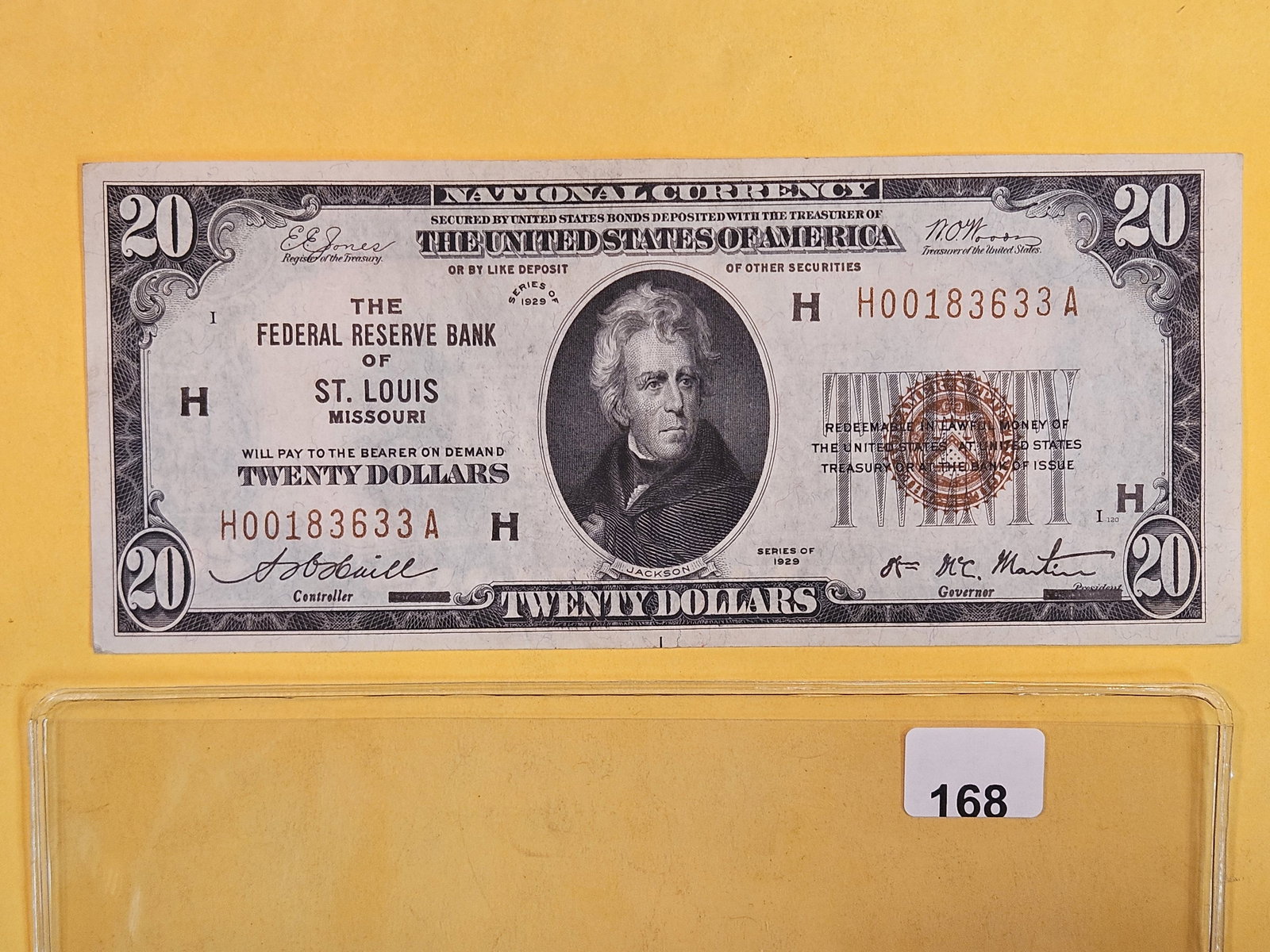 About Uncirculated Series 1928 Twenty Dollar National Currency (1 of 2)