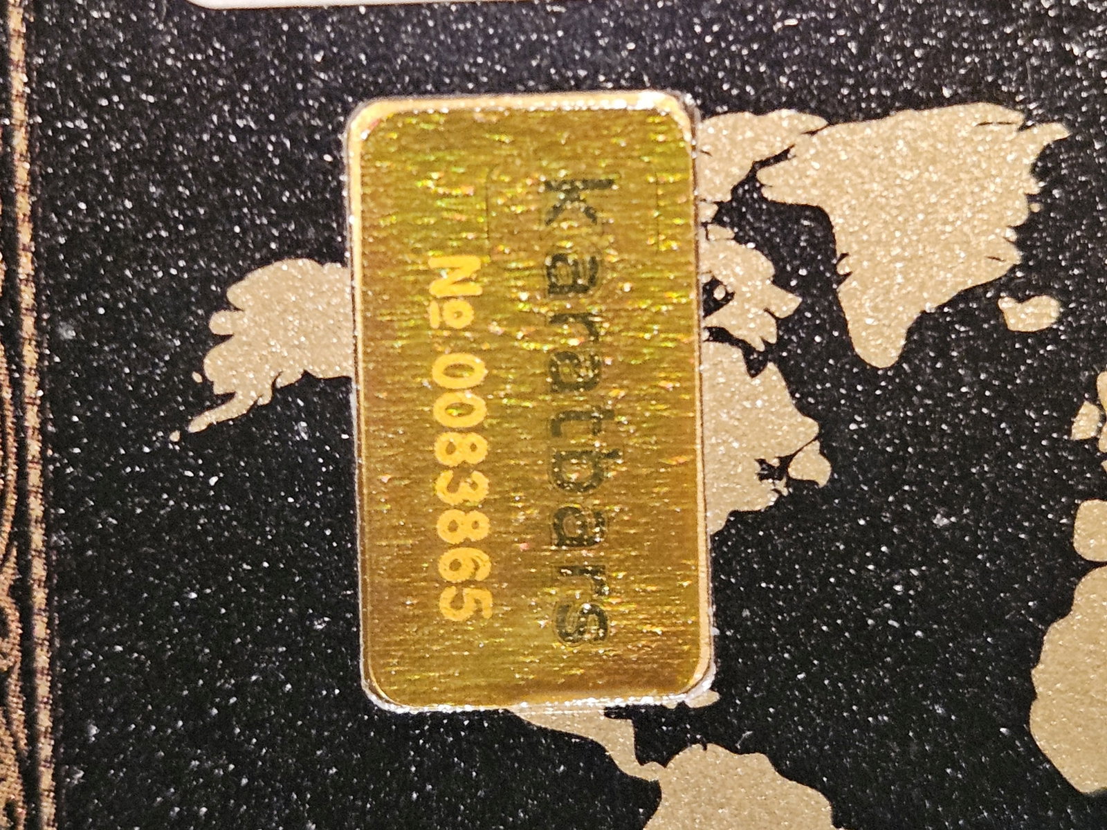 GOLD! Karatbars One Gram .9999 fine gold bar: In original assay certificate holder