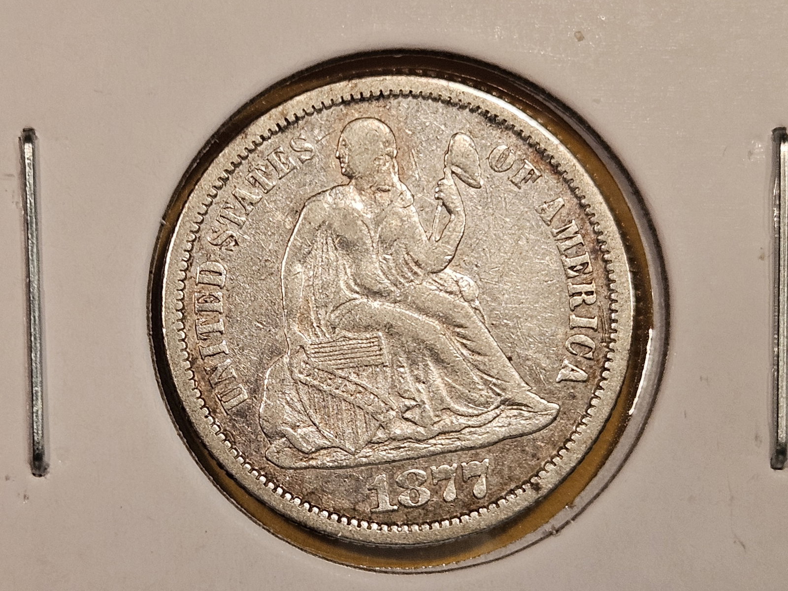 1877-CC Seated Liberty Dime in Very Fine plus (1 of 3)