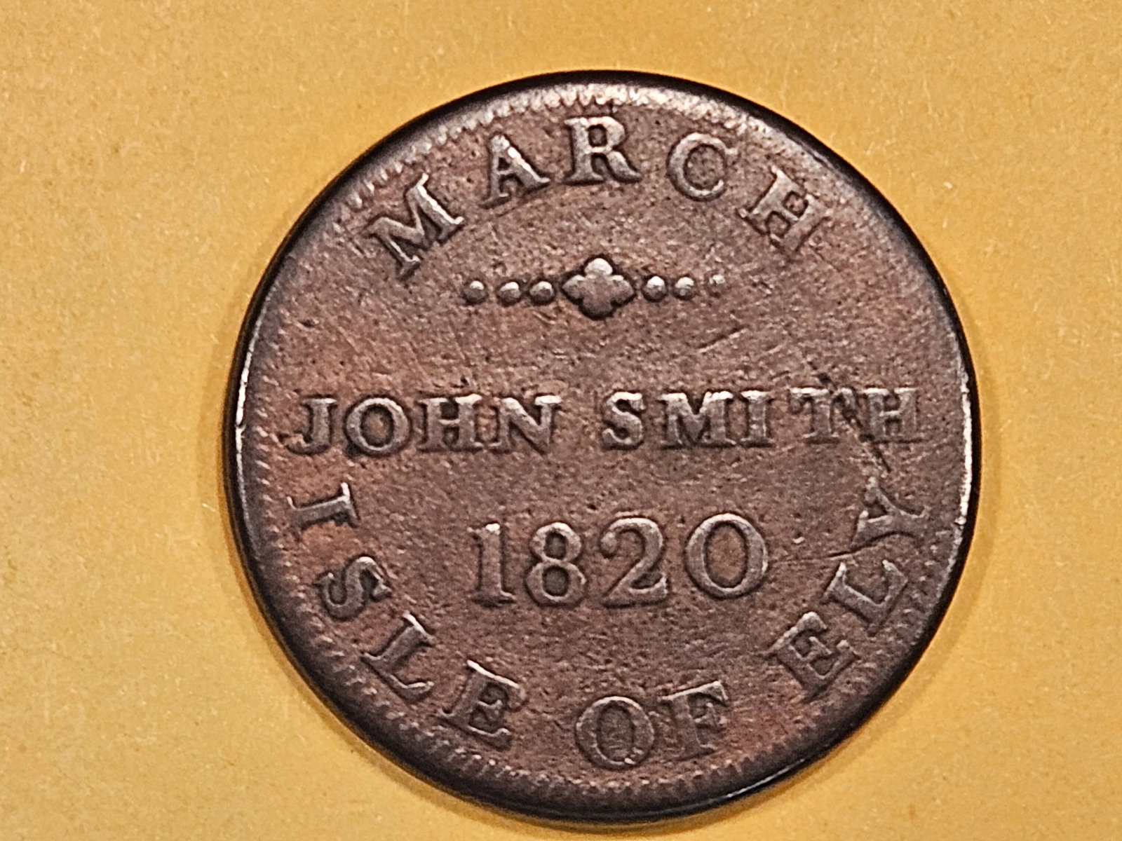 1820 Cambridgeshire half penny copper token (1 of 3)