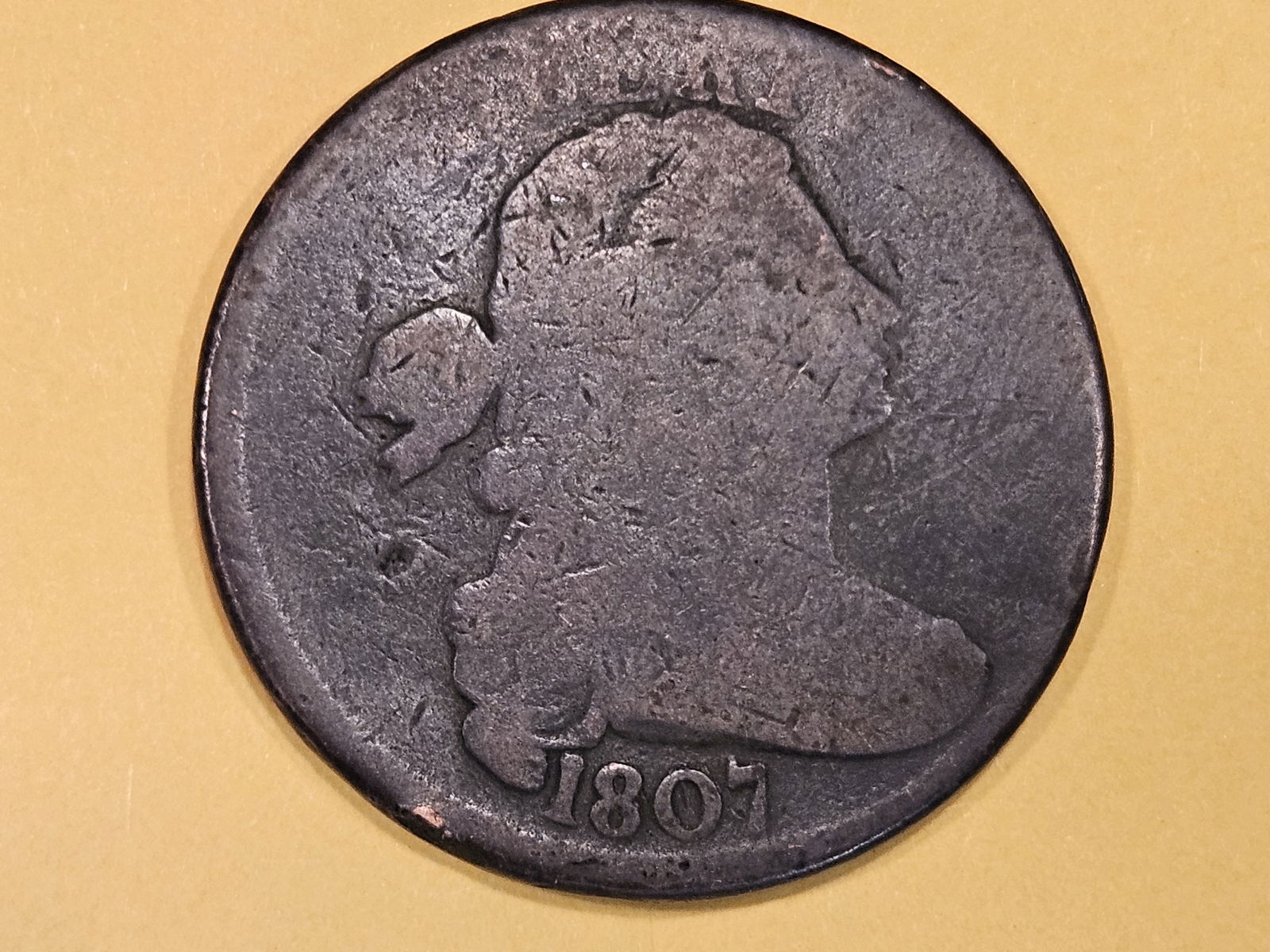 1807 Draped Bust Large Cent in Good plus (1 of 4)