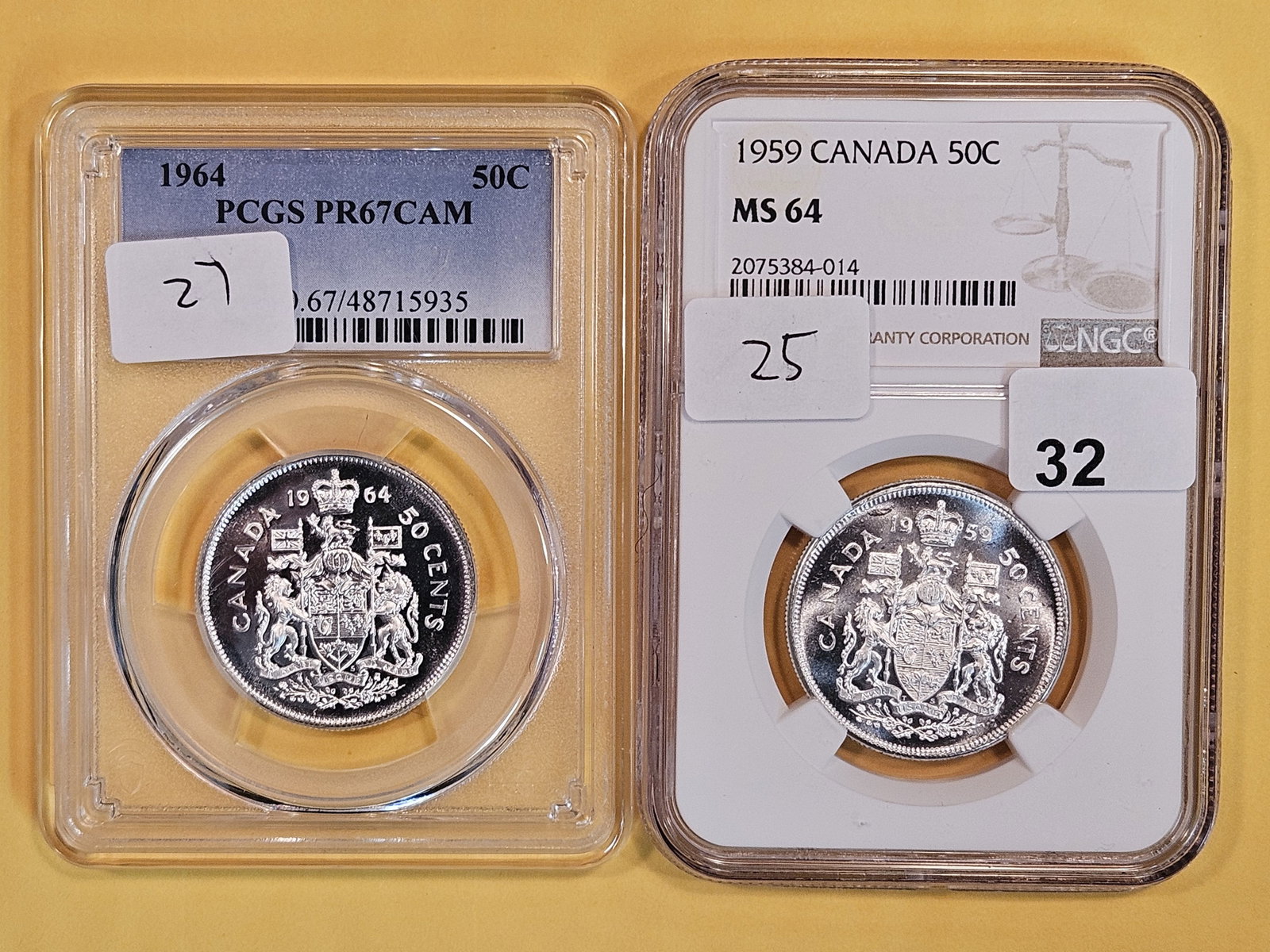 NGC and PCGS-graded Canada 50 cent coins (1 of 2)