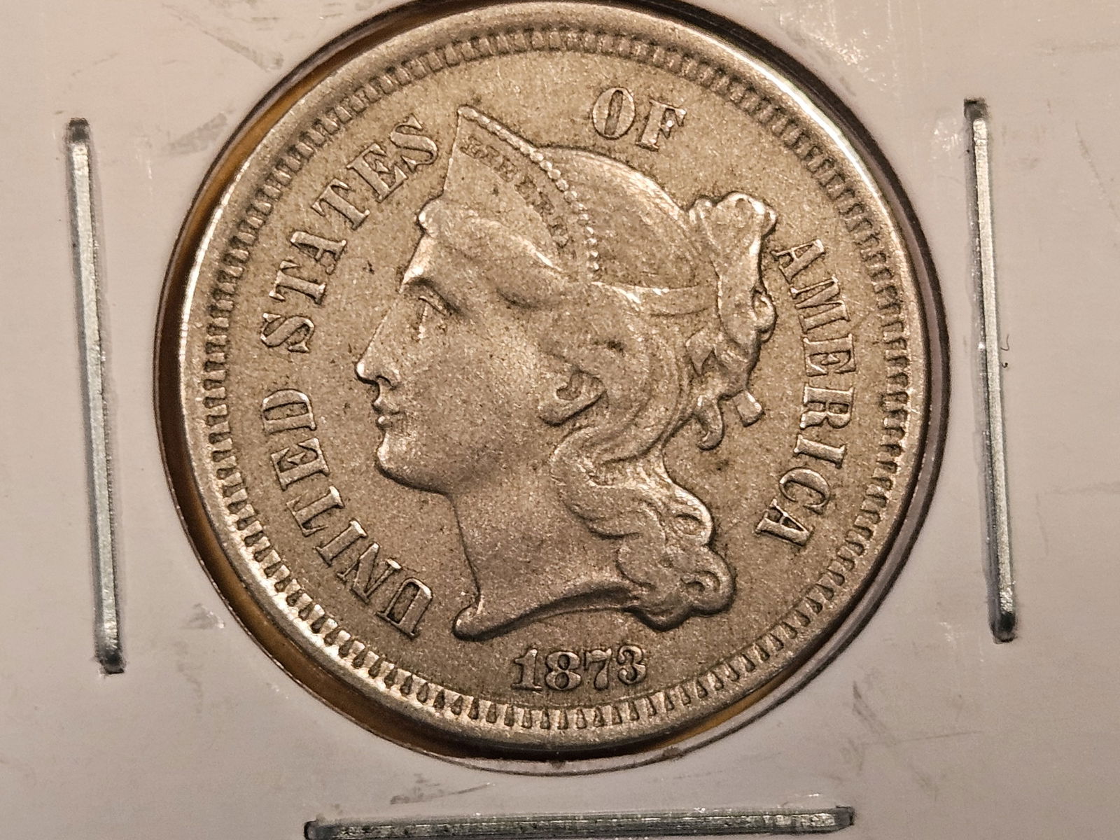 1873 Three Cent Nickel in Very Fine plus (1 of 3)
