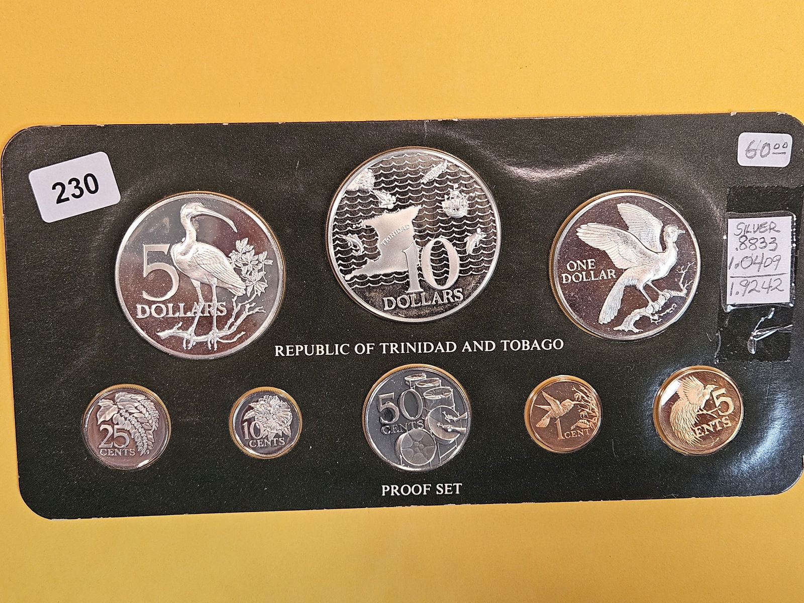 GEM Proof Deep Cameo 1977 Trinidad & Tobago Silver Proof Set (1 of 2)